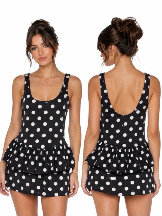 Forever 21 Dresses & Skirts - FOREVER21 POLKA DOT PEPLUM MINI DRESS SZ MEDIUM - BRAND NEW